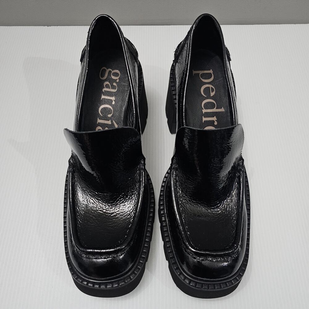 NEW Pedro Garcia Zavanna Loafer Platform Heel Slip On Black Patent Leather EU 40 - Picture 5 of 14
